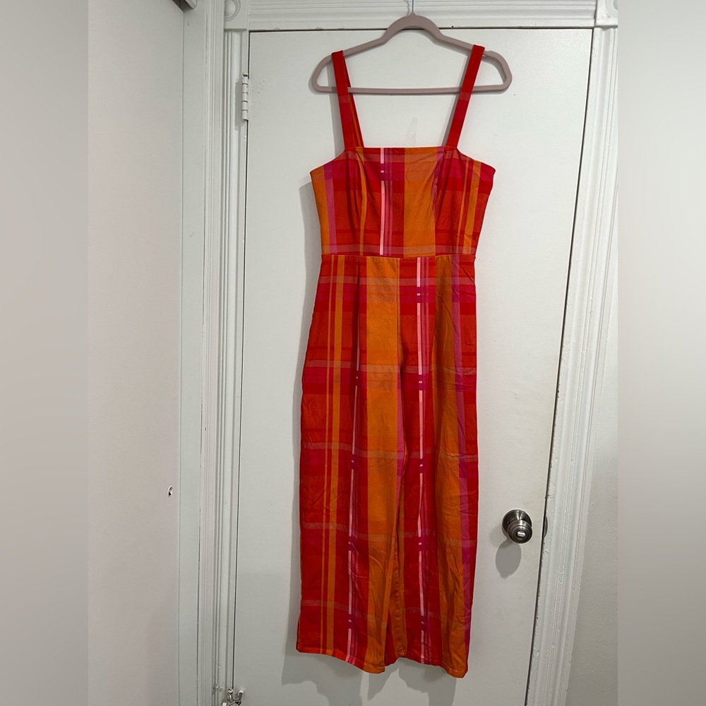 Corey Lynn Calter Orange Cotton‎ Blend Ayla Jumpsuit Sz. M - Picture 4 of 11